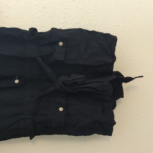 Guess Black Romper Size 27 Elastic Waist Snap Closure Pockets - Picture 5 of 8